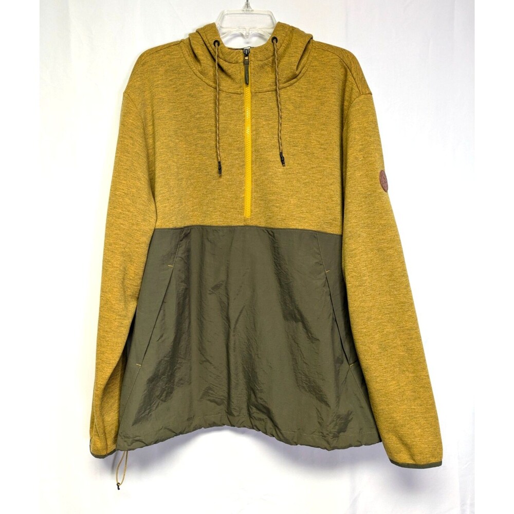 Alpine Design 1/2 Zip Pullover Mens 2XL Hooded Yellow Green Sweatshirt